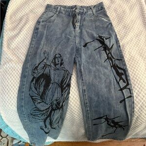 Women's Straight Leg Jeans - Artistic Blue